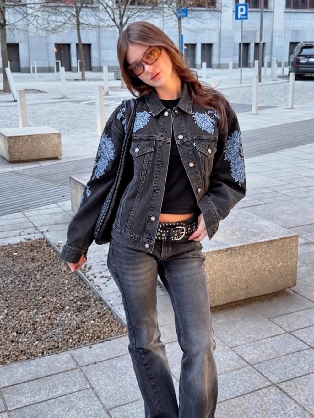Levi's Made & Crafted Floral Embroidered Denim Trucker Jacket